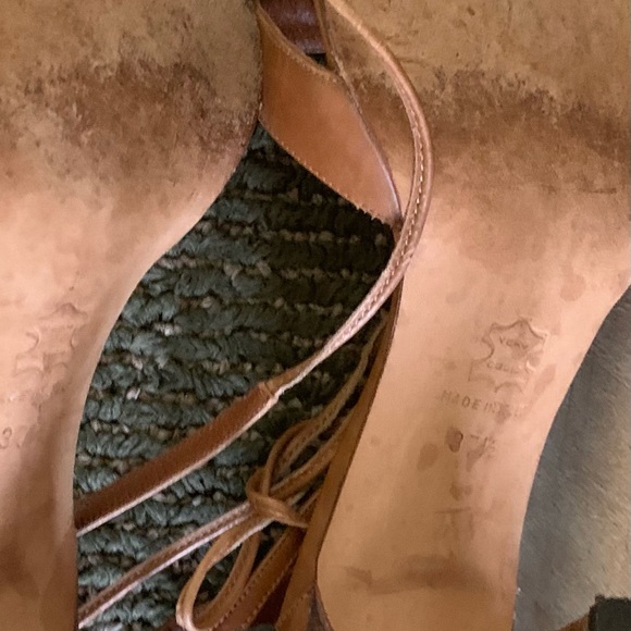 Manolo Blahnik Tan Leather Strappy, Heel Sandals - Picture 4 of 6